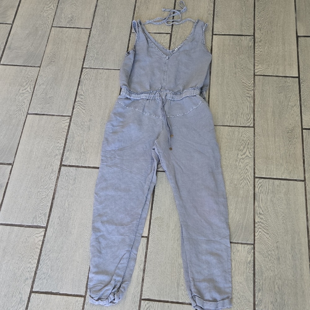 Young‎ Fabulous & Broke Blue Sleeveless Halter Jumpsuit Small